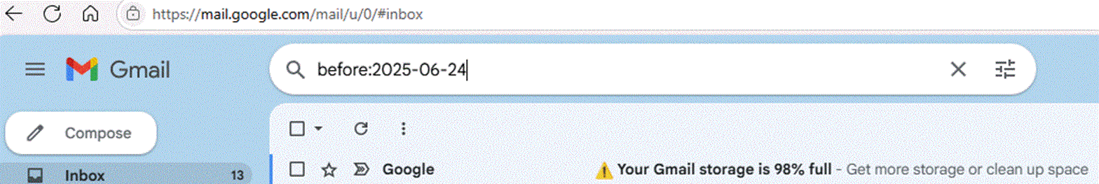 Supprimer tous les emails manuellement dans Gmail