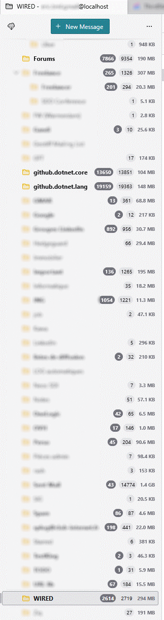 Statistiques par dossier dans Thunderbird